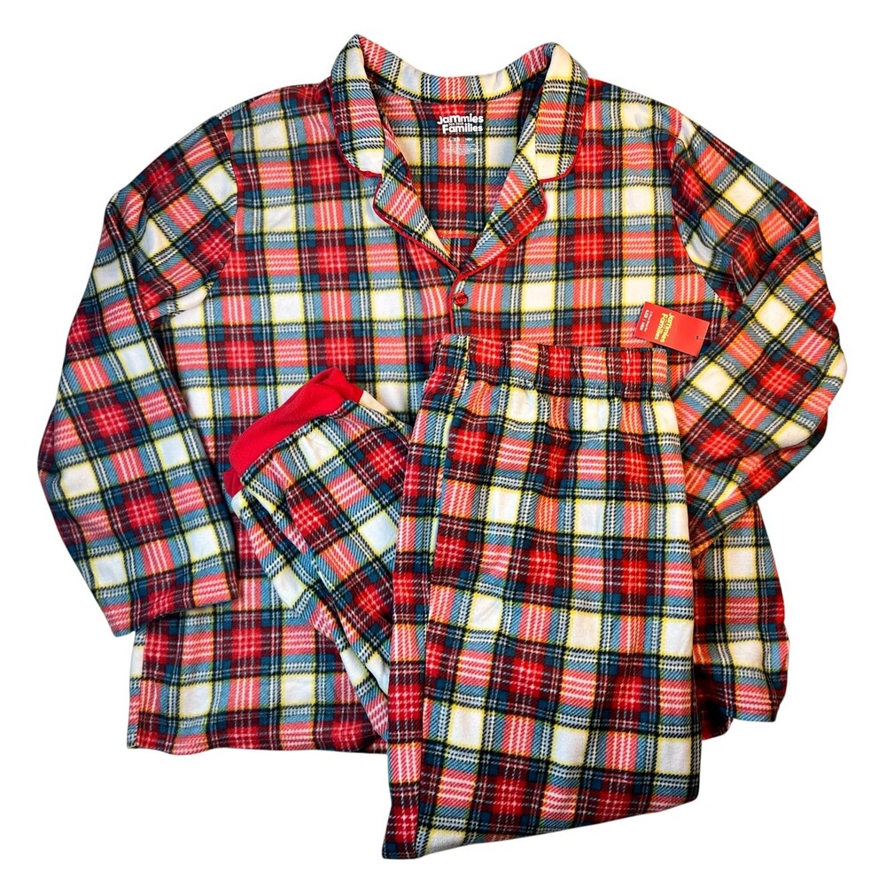 Jammies for Families Men's Plaid 2-pc Fleece Pajamas  Top 4XB & Pant 3XLT  NWT